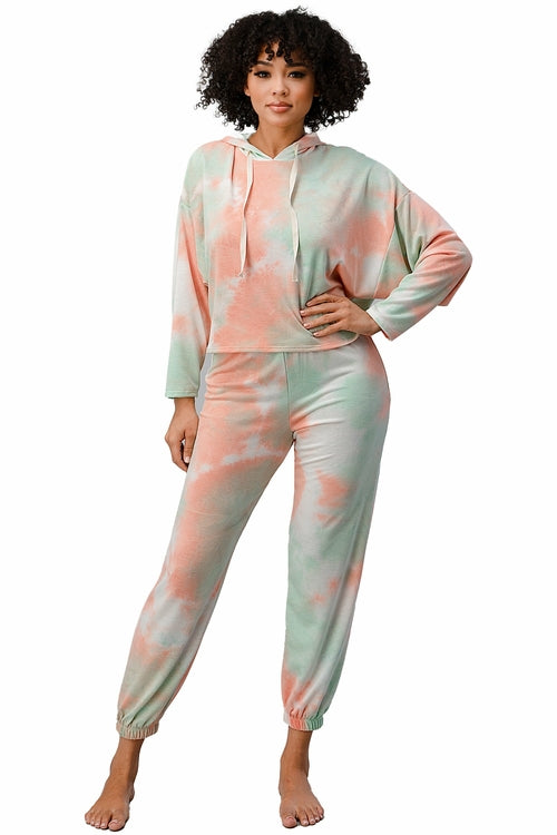 Cozy Tie-Dye Lounge Set with Hoodie