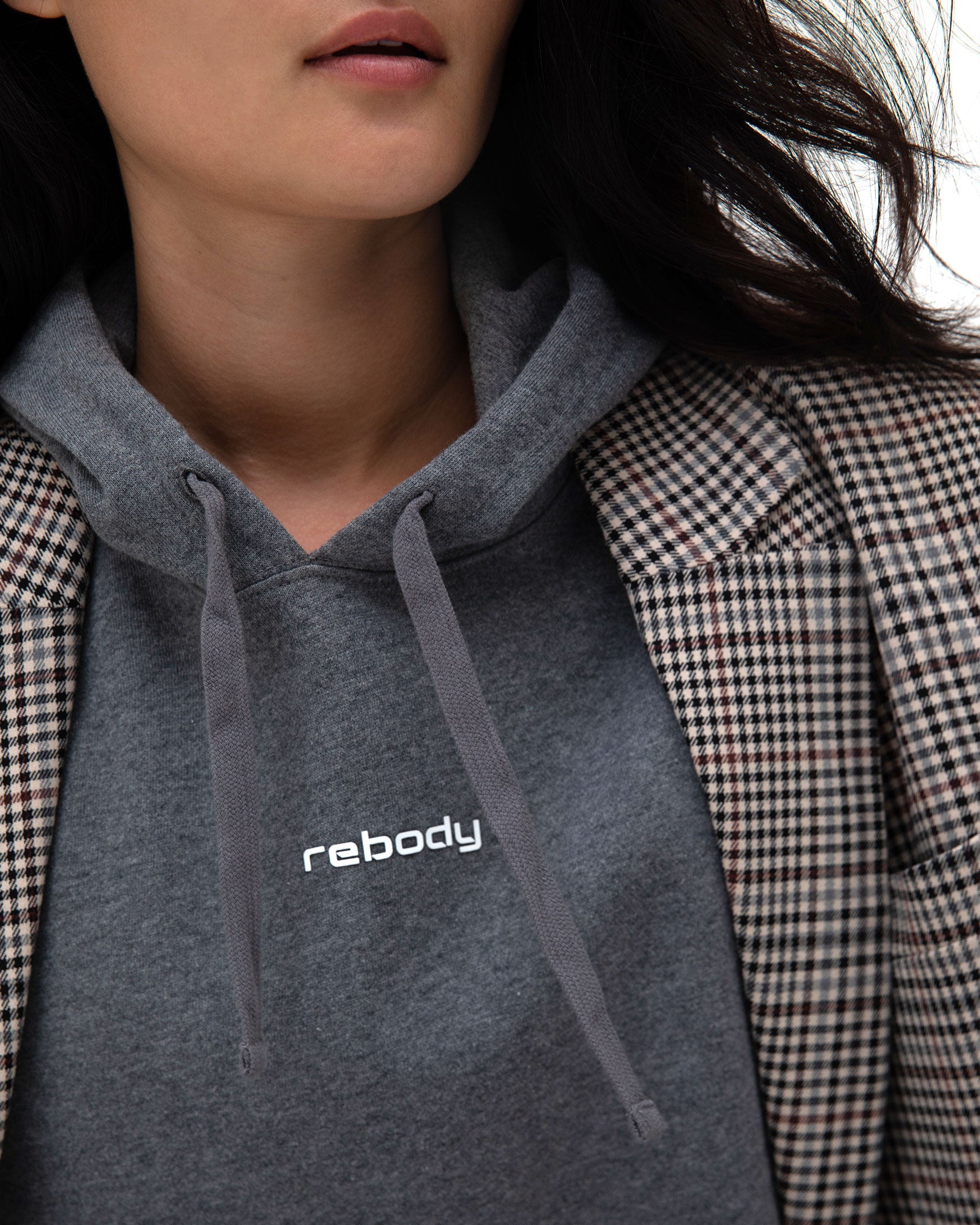 Rebody Logo Fleece Crop Hoodie