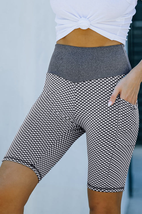 Black Side Pockets Butt Lifting Workout Yoga Shorts