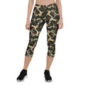 Army Camo Capri Leggings with Honeycombs