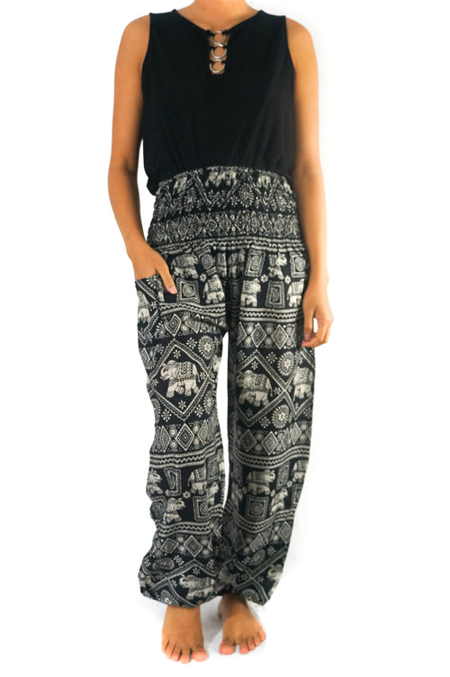 Black ELEPHANT Relaxed Yoga Boho Pants