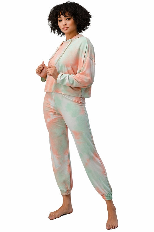 Cozy Tie-Dye Lounge Set with Hoodie