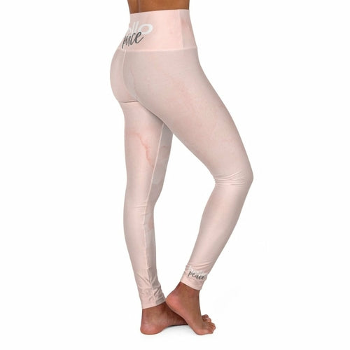 High-waist Fitness Legging Yoga Pants - Pink Peach Marble