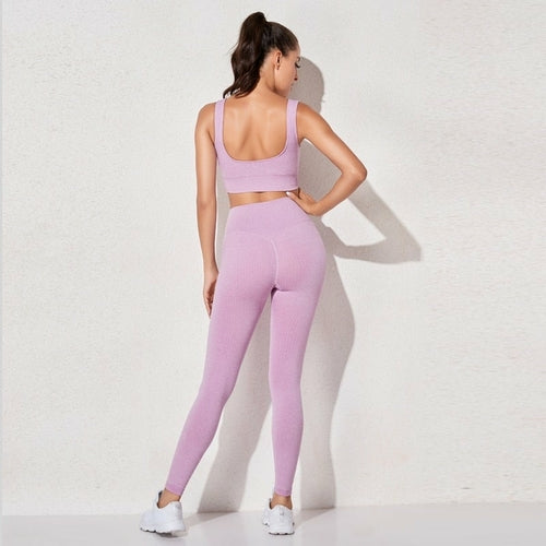 2-Piece High Waist Sports Bra+ Legging Gym Clothing