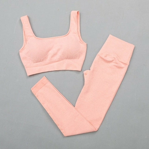 2-Piece High Waist Sports Bra+ Legging Gym Clothing