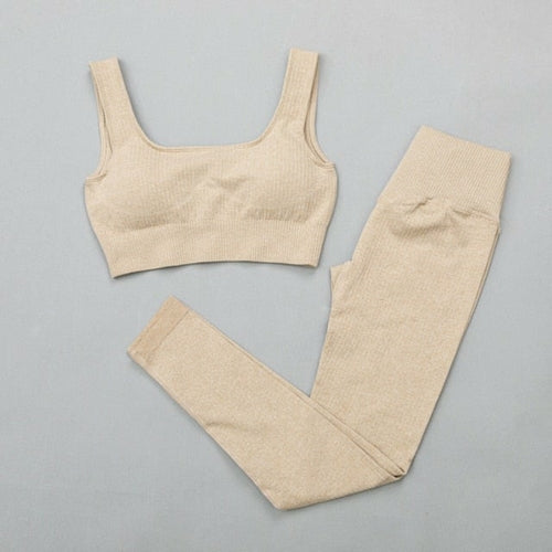 2-Piece High Waist Sports Bra+ Legging Gym Clothing