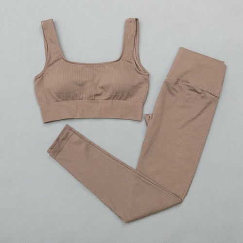 2-Piece High Waist Sports Bra+ Legging Gym Clothing