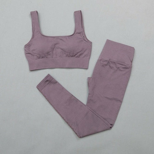 2-Piece High Waist Sports Bra+ Legging Gym Clothing