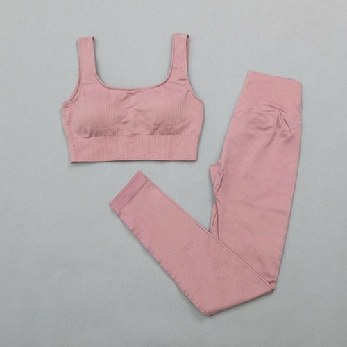 2-Piece High Waist Sports Bra+ Legging Gym Clothing